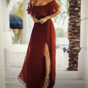 Off the shoulder maxi dress